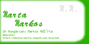 marta markos business card